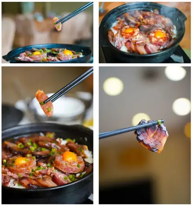 腊香浓郁，色泽鲜艳，口感松爽的礼乐腊味饭 邱昱摄